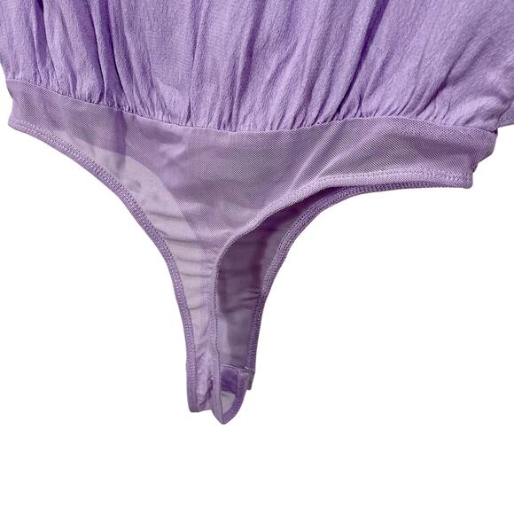 ASTR The Label Women's SZ XS Lavender Purple Short Sleeve Top Bodysuit Snaps EUC - Picture 6 of 8